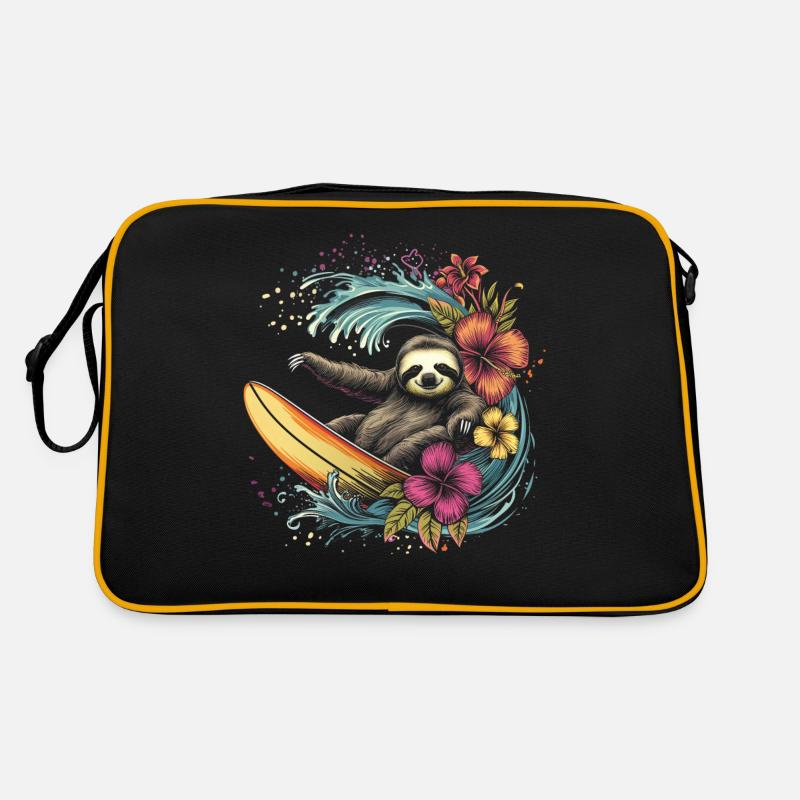 Sloth Surfer Funny Gift Retro Bag