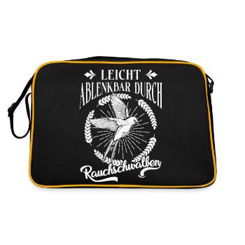Leicht Ablenkbar Durch Rauchschwalben - Retro Tasche - Schwarz/Gold - Hinten