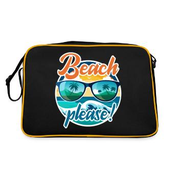 Beach please! - Retro Tasche - Schwarz/Gold - Hinten