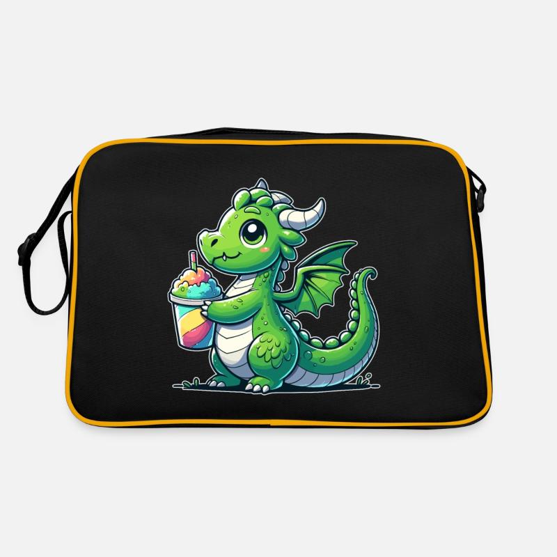 Drache mit Matsch-Eis Retro Tasche