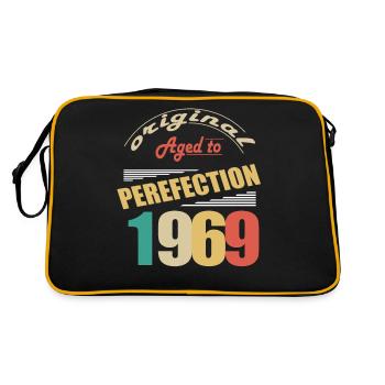 Ich bin 55 Jahre alt | Ich bin Jahrgang 1969 - Geburt - Retro Tasche - Schwarz/Gold - Hinten