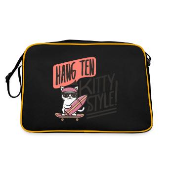 CHAT. PLANCHE DE PATINAGE. SURF - Sac Retro - noir/or - Dos