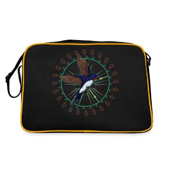 Rauchschwalbe Österreich Vogelbeobachtung - Retro Tasche - Schwarz/Gold - Hinten