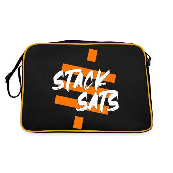 Bitcoin Satoshi BTC Stack Sats Hodl Crypto Logo - Retro Bag - black/gold - Back