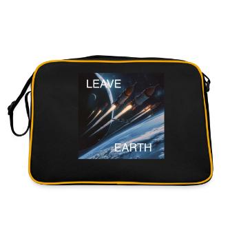 Affiche de Style rétro voyage dans l’espace « Quitter la Terre » - Sac Retro - noir/or - Dos