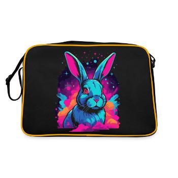 Space Nebula Galaxy Rabbit Lovers Vaporwave - Retro Bag - black/gold - Back