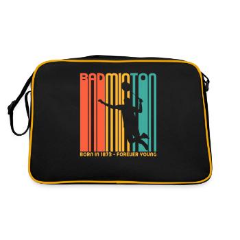 Badminton, geboren 1873. Bamton-Ventilatoren - Retro Tasche - Schwarz/Gold - Hinten