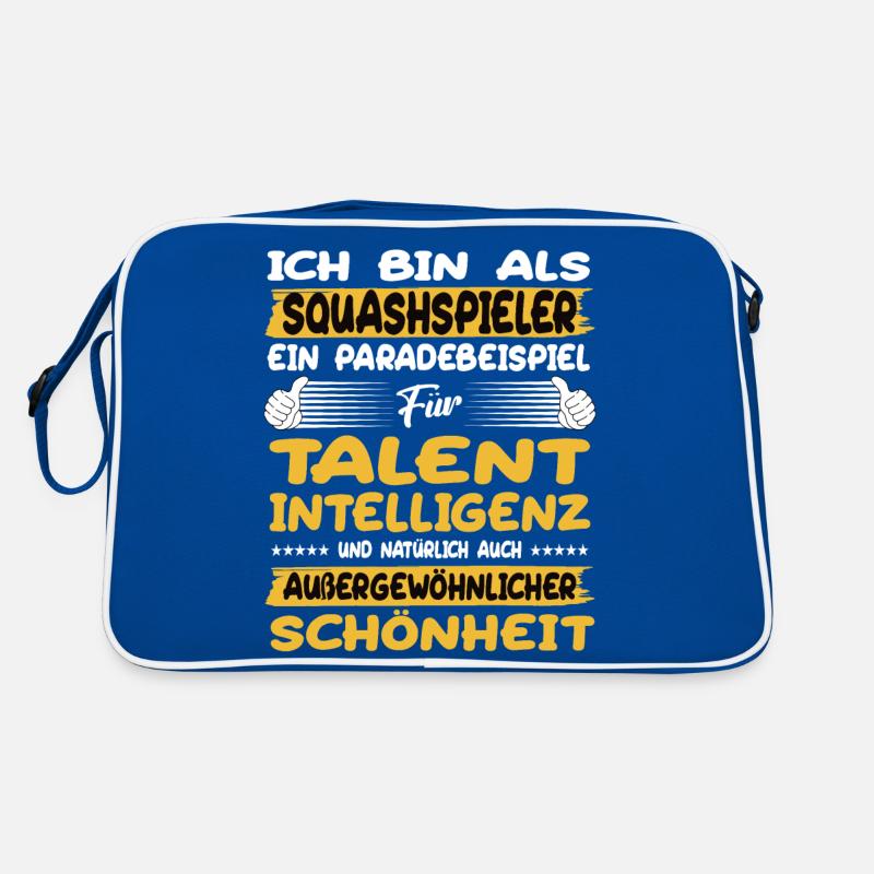 Squashspieler ein Paradebeispiel Squash Retro Tasche