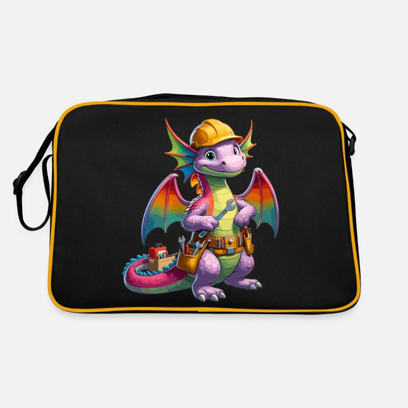 Dragon as a craftsman - Retro Bag - black/gold