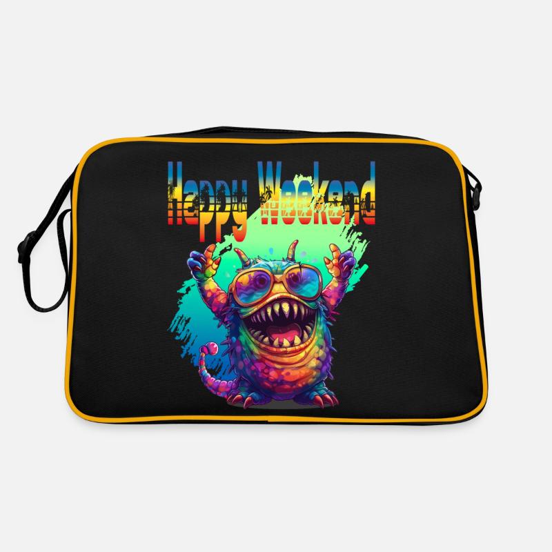 Bon week-end. Monstre, bonheur, ondes positives, Sac Retro
