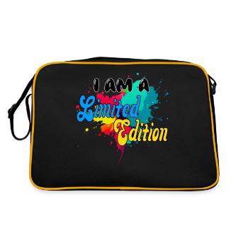 JE SUIS UNE ÉDITION LIMITÉE. unique, coloré, amusant, spécial - Sac Retro - noir/or - Dos