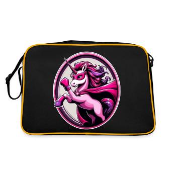 The Super Unicorn in Pink - Retro Bag - black/gold - Back