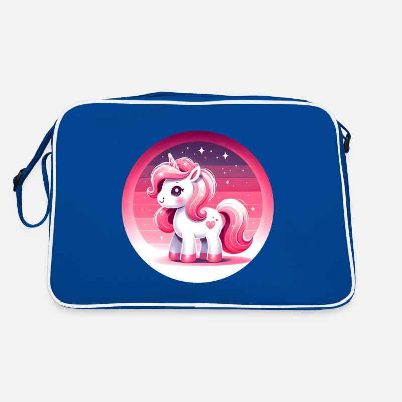 Einhorn in rosa Comicstyle Retro Tasche