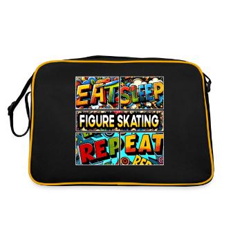 Eat sleep Figure skating repeat - Retro Bag - black/gold - Back