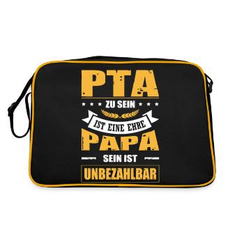 PTA Zu Sein Ist Eine Ehre Papa Sein Unbezahlbar - Retro Tasche - Schwarz/Gold - Hinten