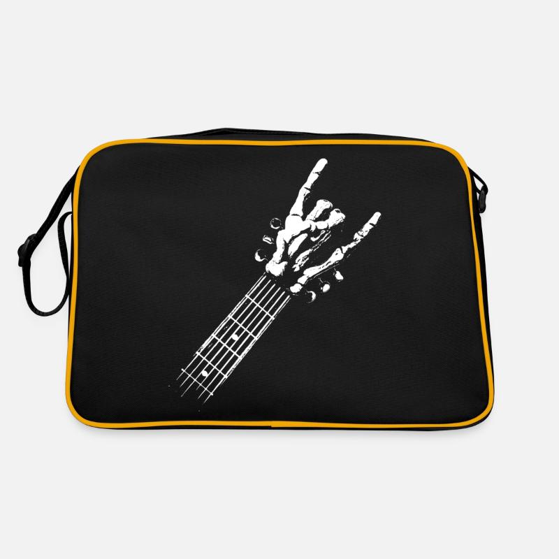 Rock & Roll Halloween Squelette Main - Rock On - Sac Retro - noir/or
