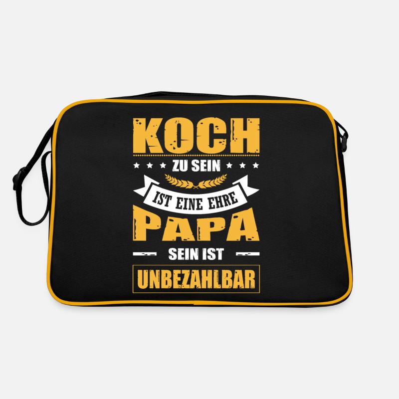 Koch Zu Sein Ist Eine Ehre Papa Sein Unbezahlbar Retro Tasche