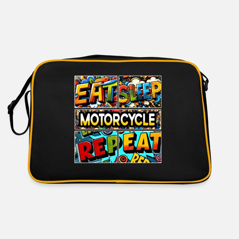 Eat sleep Motorcycle repeat Retro Tasche