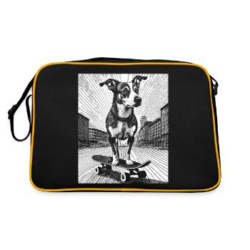 Skateboard-Dog : Chemise streetwear à l’ urbain - Sac Retro - noir/or - Dos