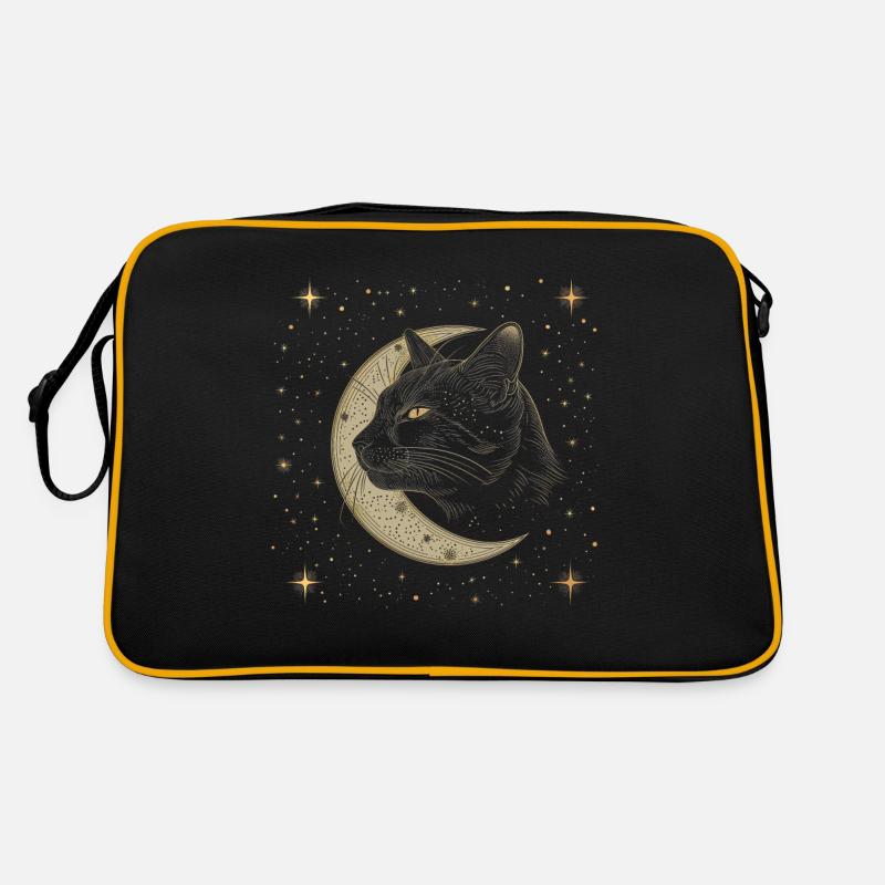 Black Cat Moon Retro Bag