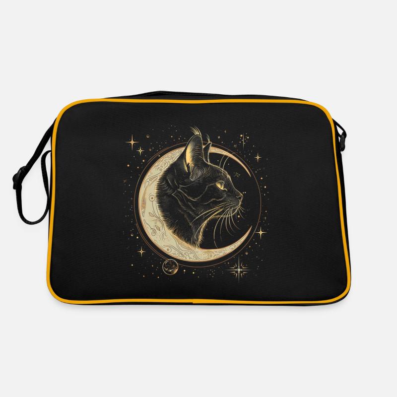 Black Cat Moon Retro Bag