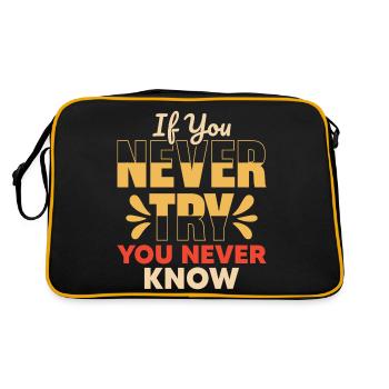 Si vous n’essayez jamais, vous ne savez jamais - Sac Retro - noir/or - Dos