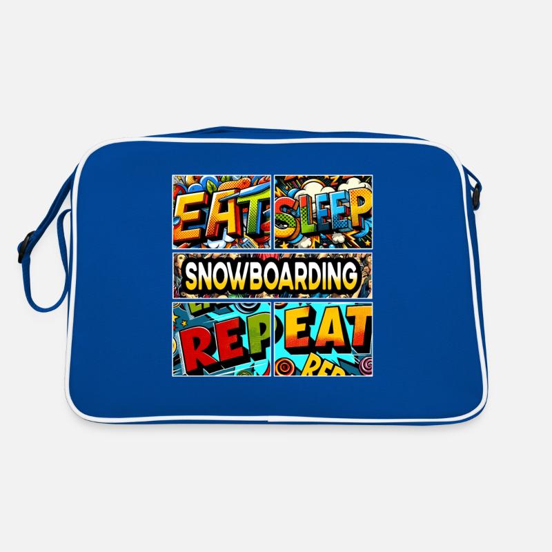 Eat sleep Snowboarding repeat Retro Tasche