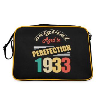 Ich bin 91 Jahre alt | Ich wurde 1933 geboren - geboren - Retro Tasche - Schwarz/Gold - Hinten