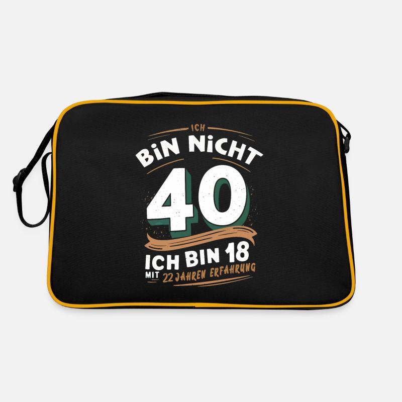 40. geburtstag geschenke spruch lustig - Retro Tasche - Schwarz/Gold