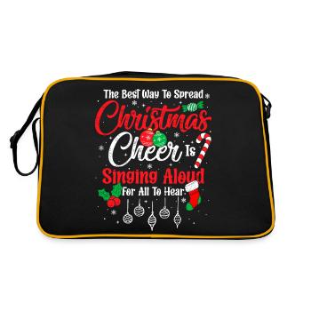 Der beste Weg, Weihnachtsstimmung zu verbreiten, ist das Singen - Retro Tasche - Schwarz/Gold - Hinten