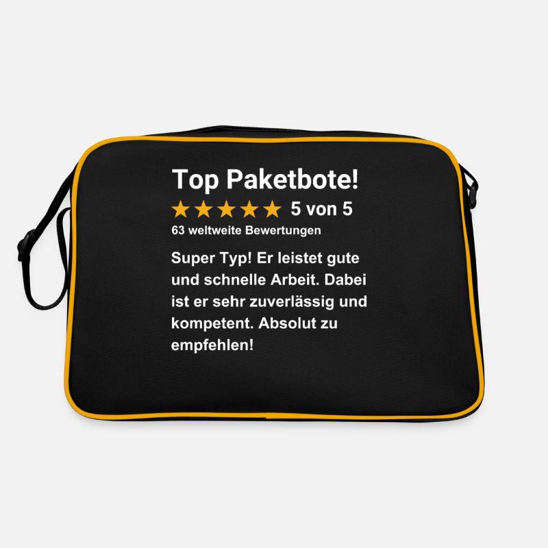 Top Paketbote - Retro Tasche - Schwarz/Gold