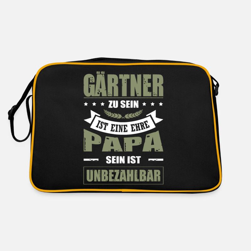Gärtner Sein Ist Eine Ehre Papa Sein Unbezahlbar - Retro Tasche - Schwarz/Gold