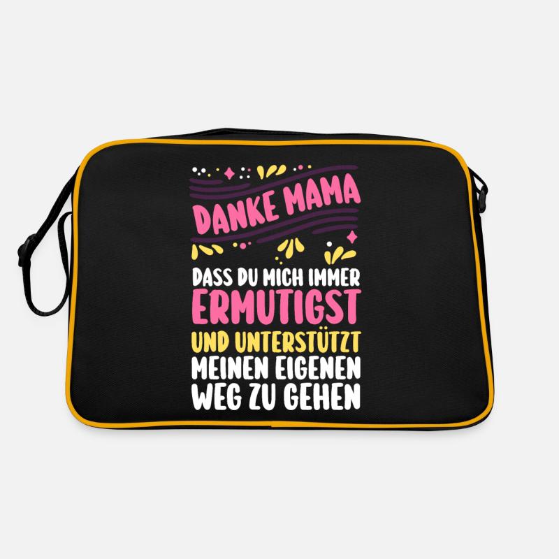 Mutter Muttertag Mama - Retro Tasche - Schwarz/Gold