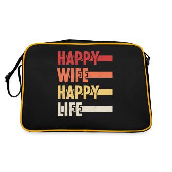 Femme Heureuse Vie Heureuse - Sac Retro - noir/or - Dos