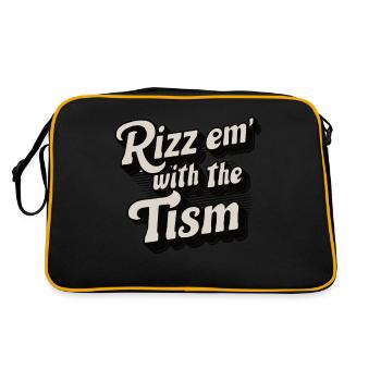 Rizz em avec le tism Humour drôle de l’autisme - Sac Retro - noir/or - Dos