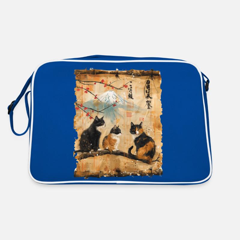 Mt. Fuji Kitten Papyrus Scroll Retro Retro Bag
