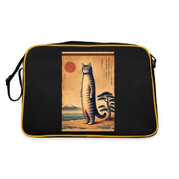 Mt. Fuji Sunset Papyrus Scroll Retro - Retro Bag - black/gold - Back