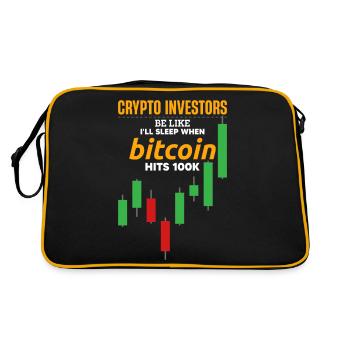 Krypto-Investoren sagen: Ich werde schlafen, wenn Bitcoin - Retro Tasche - Schwarz/Gold - Hinten