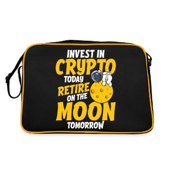 Invest In Crypto Today, Retire On The Moon Tomorro - Retro Bag - black/gold - Back