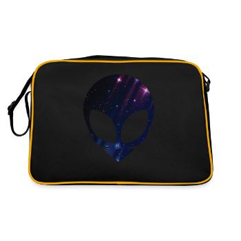 Alien Head Starry Night Sky T-shirt Espace cosmique - Sac Retro - noir/or - Dos