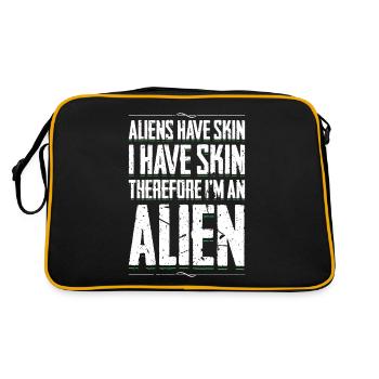 Les extraterrestres ont de la peau, j’ai donc de la peau, je suis un extraterrestre - Sac Retro - noir/or - Dos
