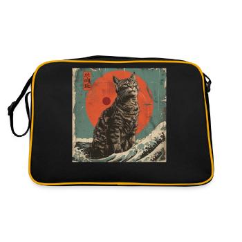 Sunset Silhouette Wave Papyrus - Retro Bag - black/gold - Back