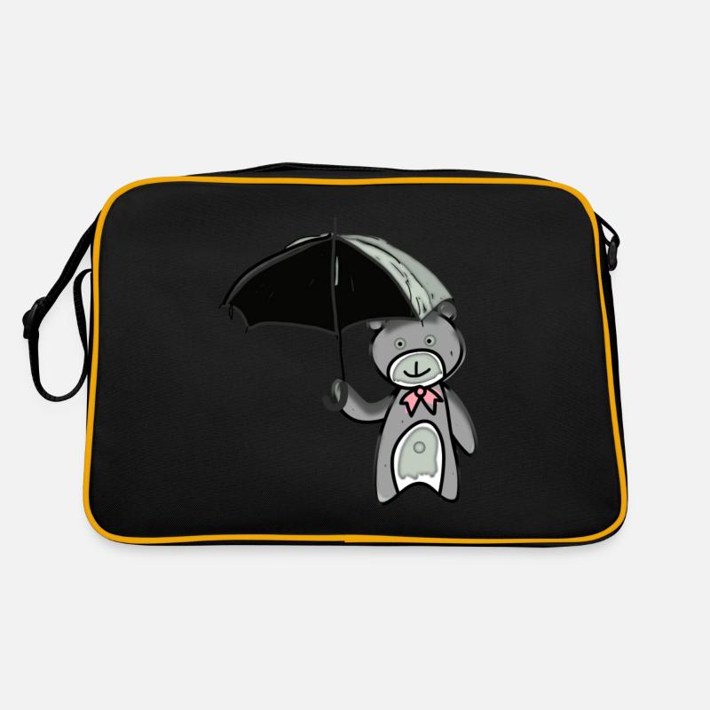 Teddybär mit Regenschirm Retro Tasche