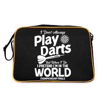I Don't Always Play Darts, But When I Do, I Preten - Retro Bag - black/gold - Back