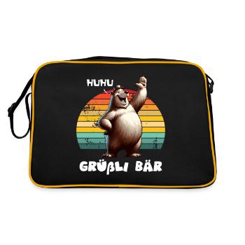 Greetings Bear Huhu Hello - Retro Bag - black/gold - Back