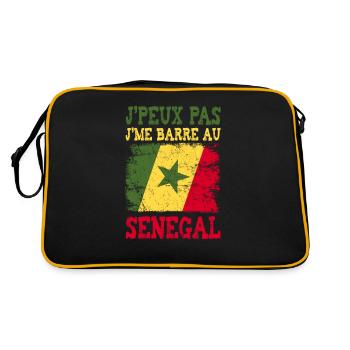 Je peux pas je me barre au Sénégal. Le Sénégalais - Sac Retro - noir/or - Dos