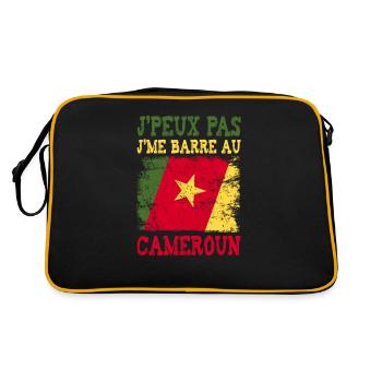 Je peux pas je me barre au Cameroun. Camerounais - Sac Retro - noir/or - Dos