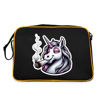 Licorne avec Joint Hemp Cannabis - Sac Retro - noir/or - Dos