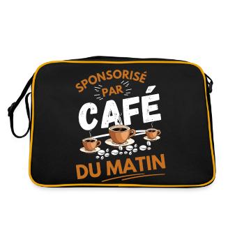 Sponsorisé par café du matin - Sac Retro - noir/or - Dos