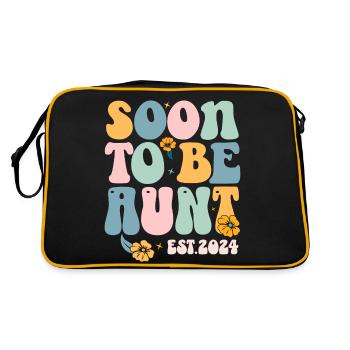 Bientôt Tante Est 2024 - Nouvelle Tante Grossesse - Sac Retro - noir/or - Dos